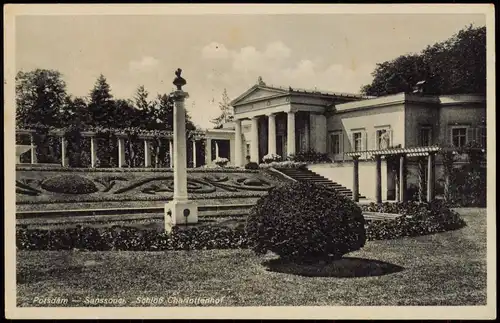 Ansichtskarte Potsdam Schloss Charlottenhof 1941  gel. Feldpost WK2