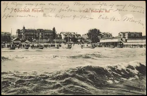 Ansichtskarte Ahlbeck (Usedom) Hotel Ahlbecker Hof - Strand 1912