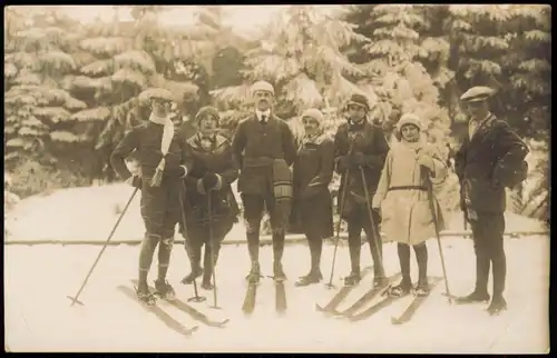 Ansichtskarte Oberhof (Thüringen) Skifahrer Ski Läufer 1922