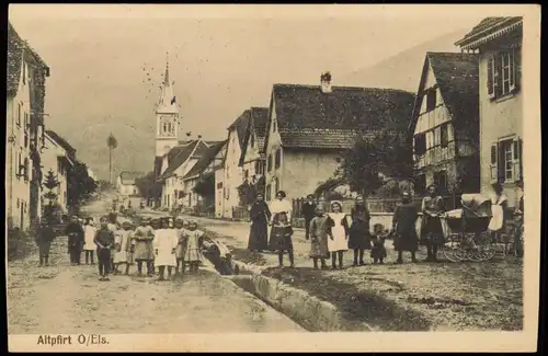 CPA Altpfirt Vieux-Ferrette Kinder, Straße - Elsaß 1915
