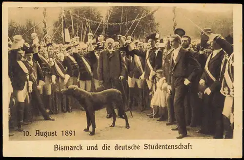 Ansichtskarte  Otto von Bismarck Studentika Burschenschaft 1891/1918