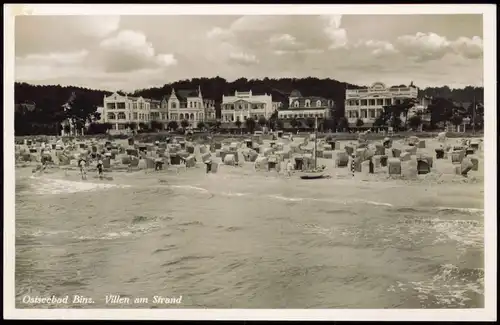 Ansichtskarte Binz (Rügen) Villen am Strand 1932