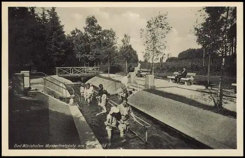 Ansichtskarte Bad Wörishofen Wassertretplatz am Eichwald 1935