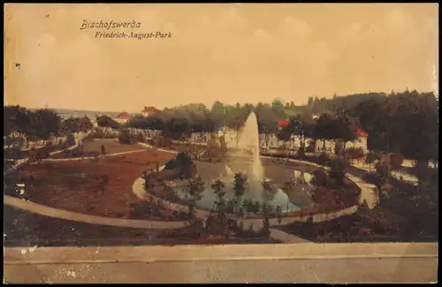 Ansichtskarte Bischofswerda Friedrich August Park 1915