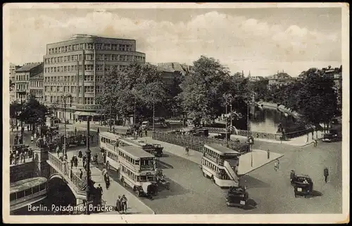 Ansichtskarte Tiergarten-Berlin Potsdamer Brücke. Doppelstockbus 1931