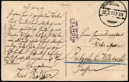 Postcard .Russland Rußland Россия Militär Erdhütten 1917  gel. Feldpoststempel