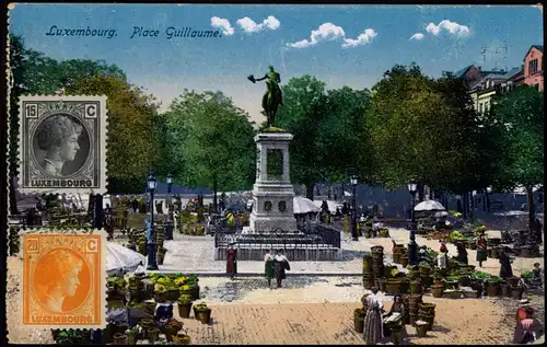 Postcard Luxemburg Place Guillaume 1931