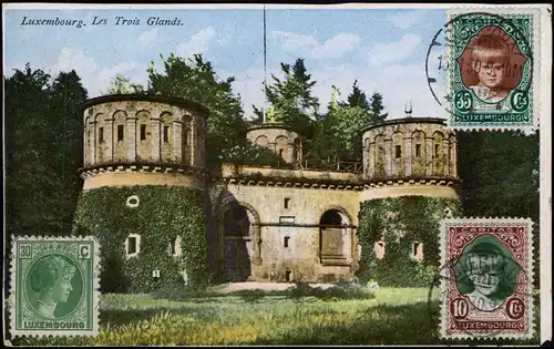 Postcard Luxemburg Les Trois Glands 1930  gel. Stempel Clervaux