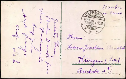 Postcard Luxemburg Les Trois Glands 1930  gel. Stempel Clervaux