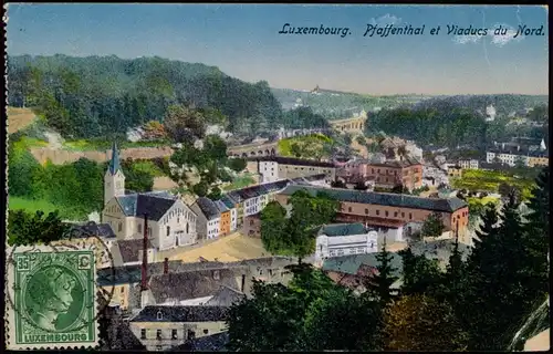 Postcard Luxemburg Pfaffenthal et Viaducs du Nord. 1931 gel. Clervaux