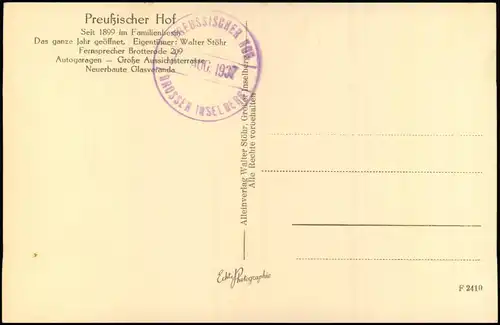 Ansichtskarte Brotterode Gr. Inselberg Preußischer Hof als Herz 1930