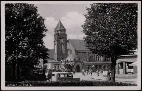 Ansichtskarte Gießen Bahnhof, Straßenecke 1941