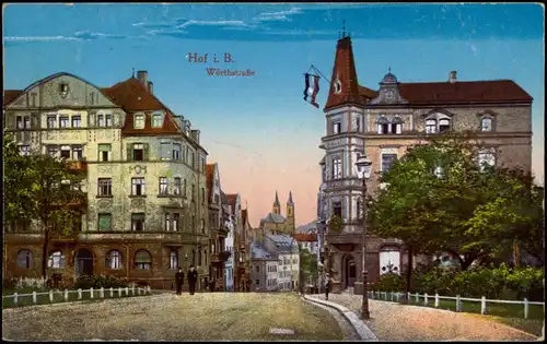 Ansichtskarte Hof (Saale) Wörthstrasse 1917
