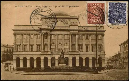 Warschau Warszawa Palast, Staszica   1930  gel. Poczta Polska