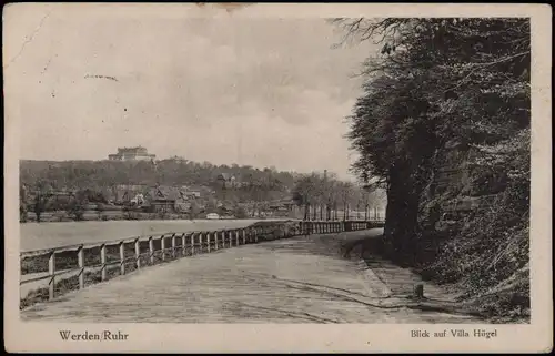Ansichtskarte Bredeney-Essen (Ruhr) Blick auf Villa Hügel 1915  gel. Feldpost