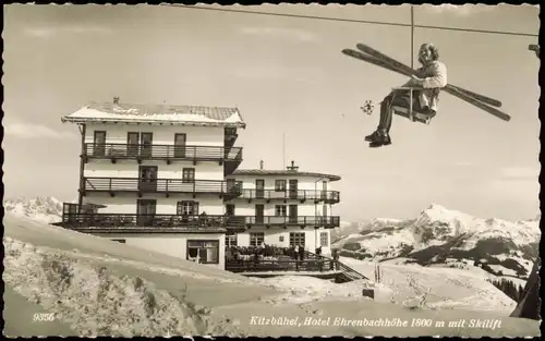 Ansichtskarte Kitzbühel Hotel Ehrenbachhöhe 1800 m mit Skilift 1969