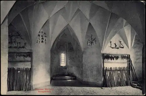 Ansichtskarte Stolpen Schloss Stolpen Sterngewölbe 1912