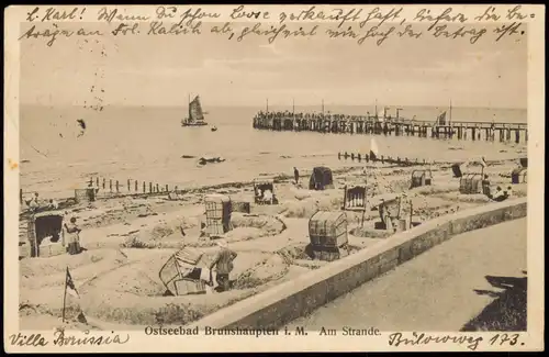 Ansichtskarte Brunshaupten-Kühlungsborn Am Strande - Seebrücke 1926