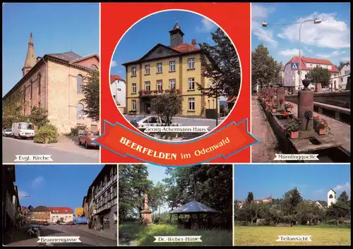 Beerfelden (Odenwald)  Georg-Ackermann-Haus, Brunnengasse, Kirche uvm. 1980