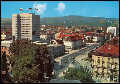 Ansichtskarte Bayreuth Stadt-Panorama mit Rathaus und Luitpoldplatz 1970