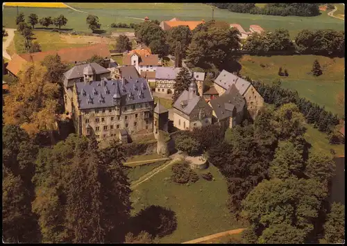 Lauterbach (Hessen) Schloss Eisenbach vom Flugzeug aus, Luftaufnahme 1970