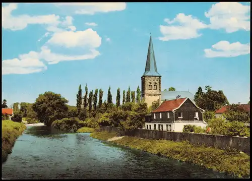 Leichlingen Stadtteilansicht Ortsansicht mit Fluss u. Kirche 1965