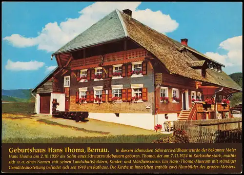 Ansichtskarte Bernau im Schwarzwald Geburtshaus Hans Thoma 1970