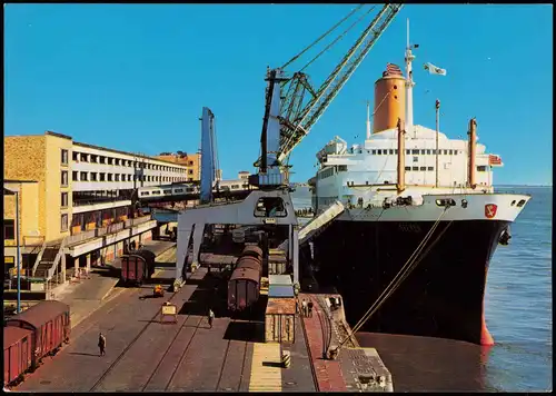 Bremerhaven Columbushafen, Schiff Dampfer, Eisenbahn Rangiergleise 1970