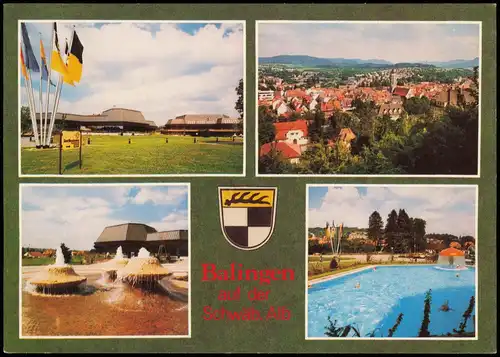 Balingen Mehrbildkarte Ortsansichten mit Stadthalle und Hallenbad 1975