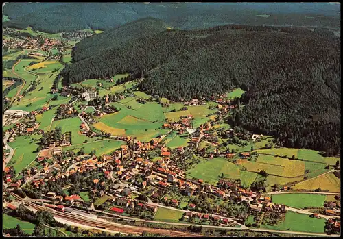 Ansichtskarte Baiersbronn Oberdorf vom Flugzeug aus Luftbild 1970