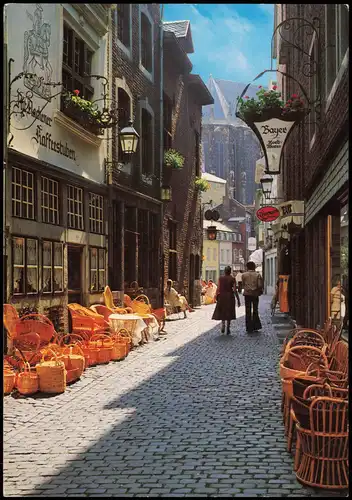 Aachen Körbergasse, Aachener Kaffeestuben, Leute beim Einkaufen 1980