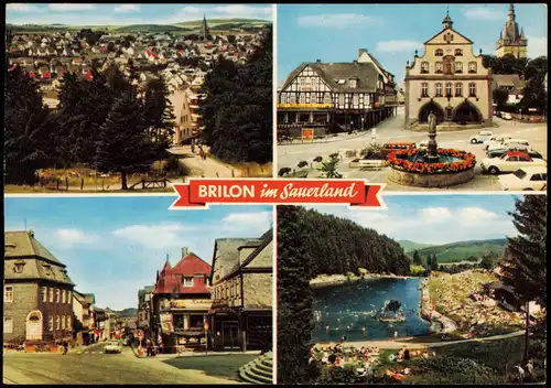 Brilon (Sauerland) Mehrbildkarte mit 4 Ortsansichten, Ort im Sauerland 1969
