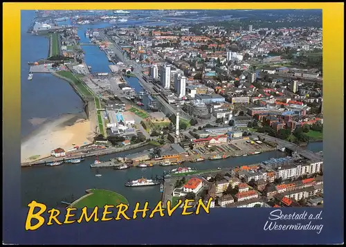 Bremerhaven Luftbild Seestadt vom Flugzeug aus, Luftaufnahme 2000