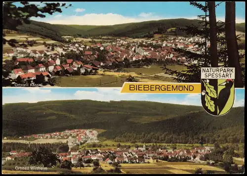 Biebergemünd Mehrbildkarte Panorama-Ansichten NATURPARK SPESSART 1973