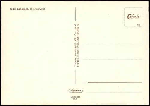 Langeneß Langeness Hallig Langenæs Luftbild Hunnenswarf vom Flugzeug aus 1973