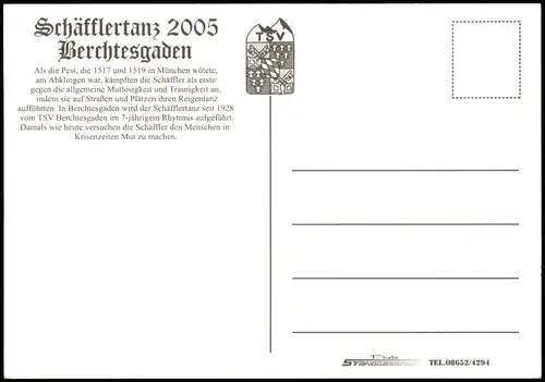 Ansichtskarte München Schäfflertanz-Gruppe Schäfflertanz 2005