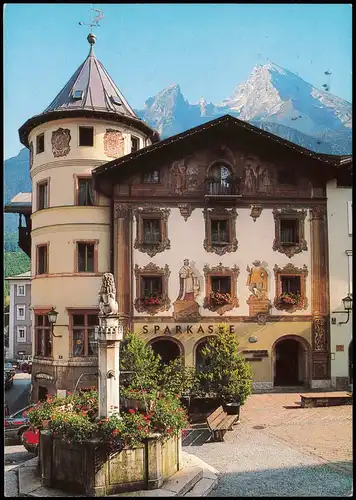 Ansichtskarte Berchtesgaden Marktplatz Sparkasse Bank-Gebäude 1991