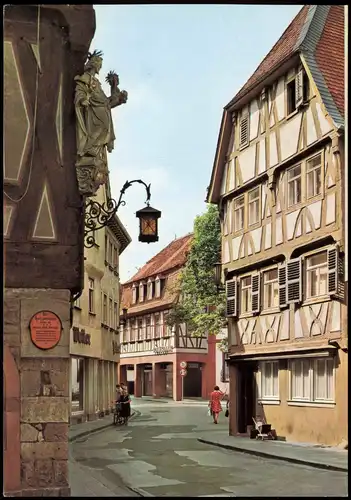 Ansichtskarte Bensheim Marktplatz Alte Fachwerkhäuser am Markt 1975