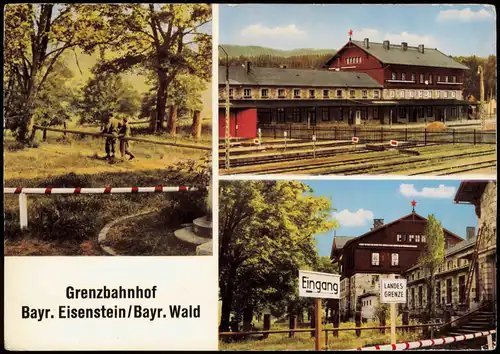 Bayerisch Eisenstein Grenzbahnhof 3 Ansichten (Mehrbildkarte) 1970