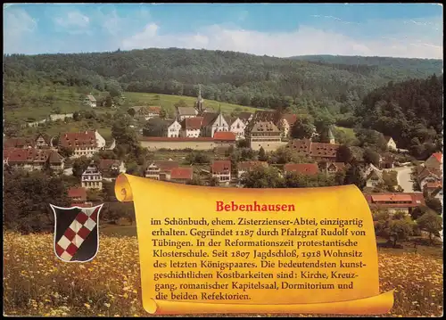 Bebenhausen-Tübingen Panorama-Ansicht mit der ehem. Zisterzienser-Abtei 1970