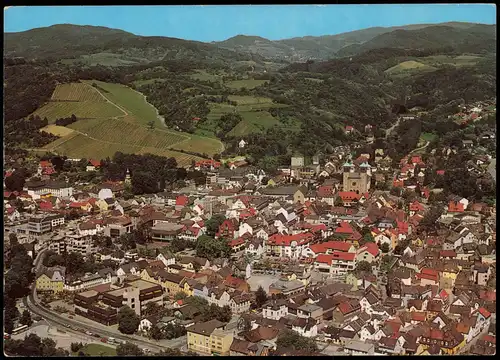 Ansichtskarte Bensheim Luftbild Teilansicht vom Flugzeug aus 1980
