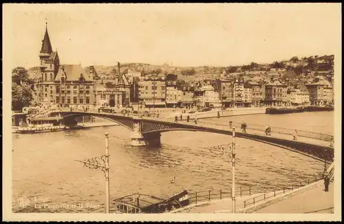 Lüttich Luik Lîdje La Passerelle et la Poste, Stadt-Panorama 1920