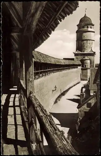 Ansichtskarte Nördlingen Wehrgang am Löpsinger-Tor Stadtmauer 1961