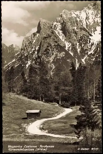 Ansichtskarte Mittenwald Partie am Lautersee 1956