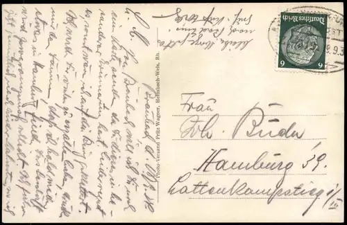 Braubach Marksburg, Rhein Partie, Frühlings-Blüten am Baum 1934