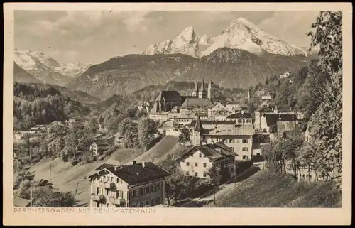 Berchtesgaden Umland-Ansicht Blick zum Watzmann und dem Steinernem Meer 1940