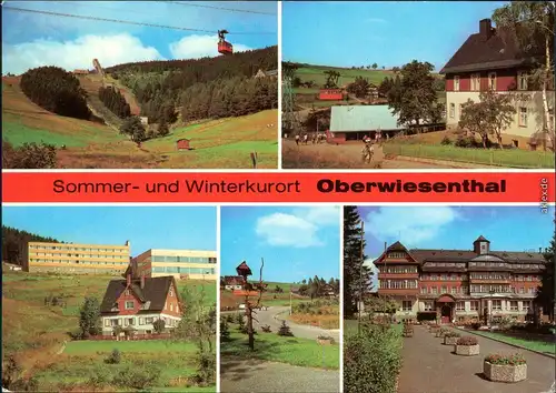 Oberwiesenthal Blick zu den Sprungschanzen, Hotel "Bergfrieden" 1981