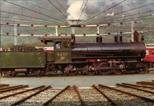 Ansichtskarte  Verkehr & Eisenbahn Dampflokomotive der Rhätischen Bahn 1980
