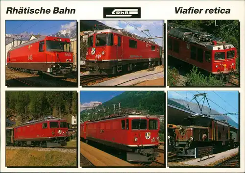 Ansichtskarte  Verkehr & Eisenbahn Rhätische Bahn Loks (Mehrbildkarte) 2000