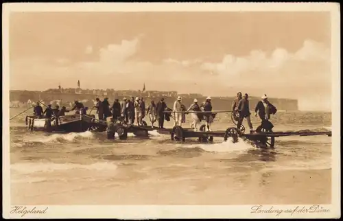 Ansichtskarte Helgoland (Insel) Landung auf der Düne 1922